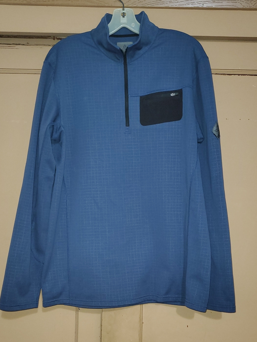Prana Men's Blue Quarter-Zip Pullover with Chest Pocket